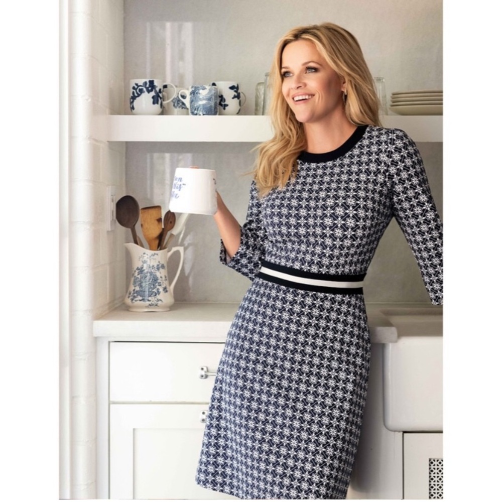 Draper James Persley Ponte Dress Honeycomb Floral